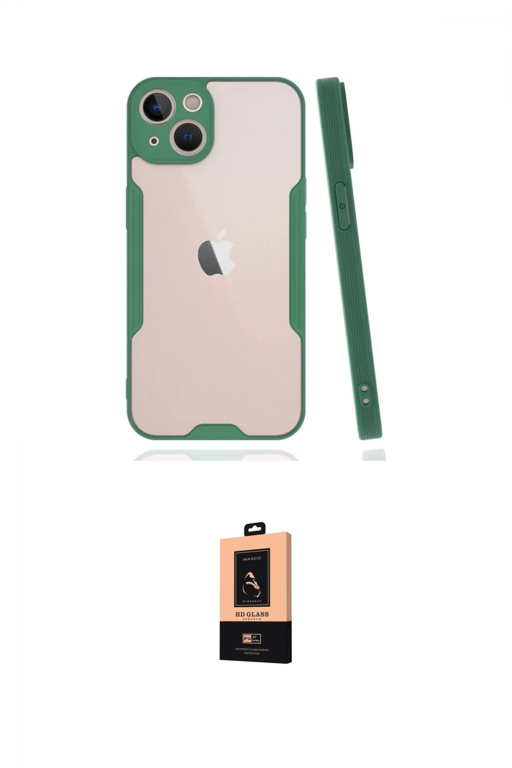 ieg™ iPhone 14 Plus Kılıf Atlas Asil Serisi - Şeffaf Maxco Cam Ekran Koruyucu