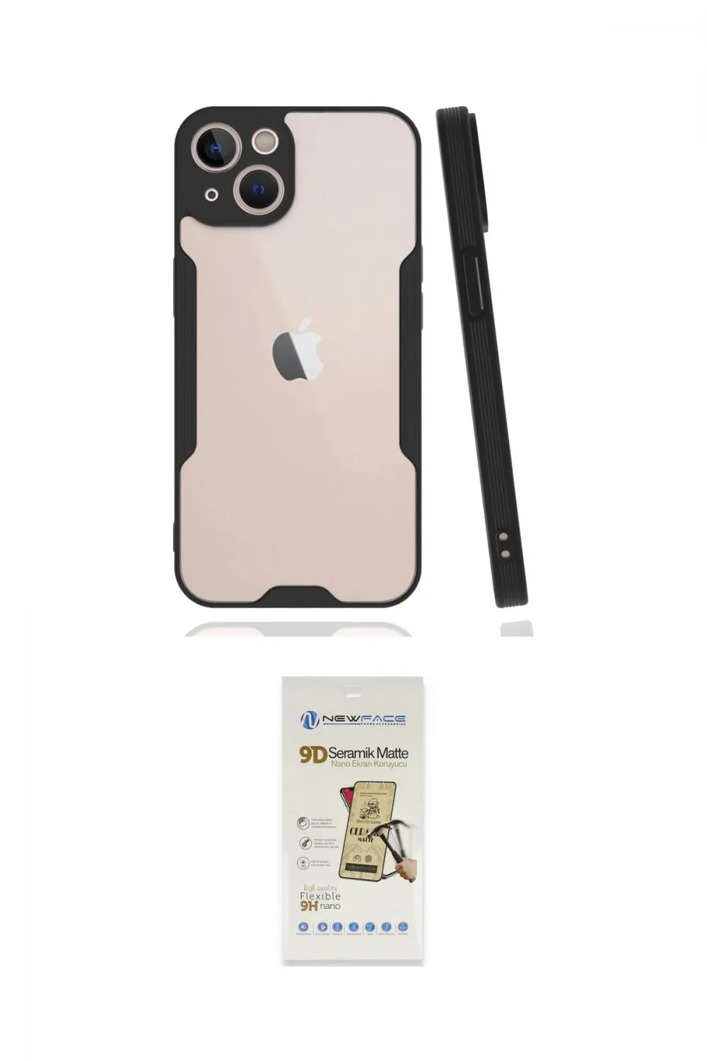 ieg™ iPhone 14 Plus Kılıf Atlas Asil Serisi - Siyah Mat Seramik Nano Ekran Koruyucu