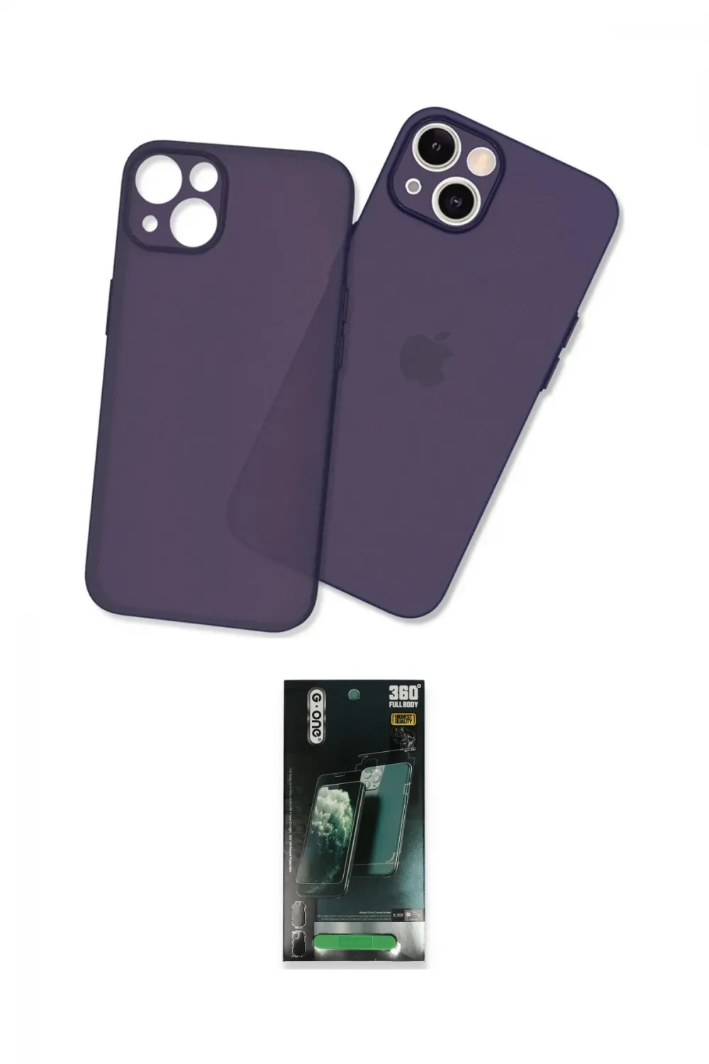ieg™ iPhone 14 Plus Kılıf Atlas Minimal Prime - Siyah 360 Mat Full Body Arka Koruyucu