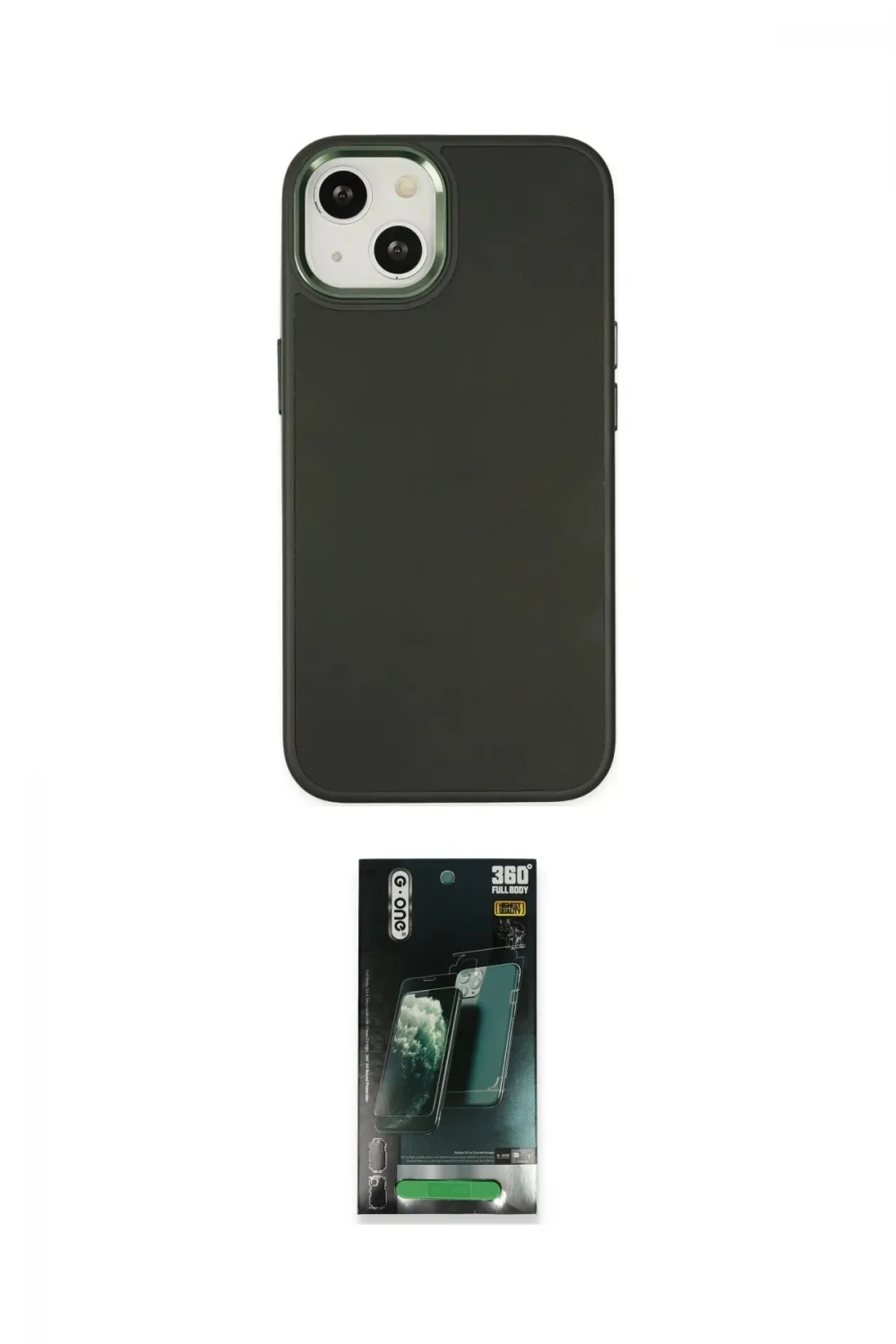 ieg™ iPhone 14 Plus Kılıf Çekirdek Çizgi - Siyah 360 Mat Full Body Arka Koruyucu