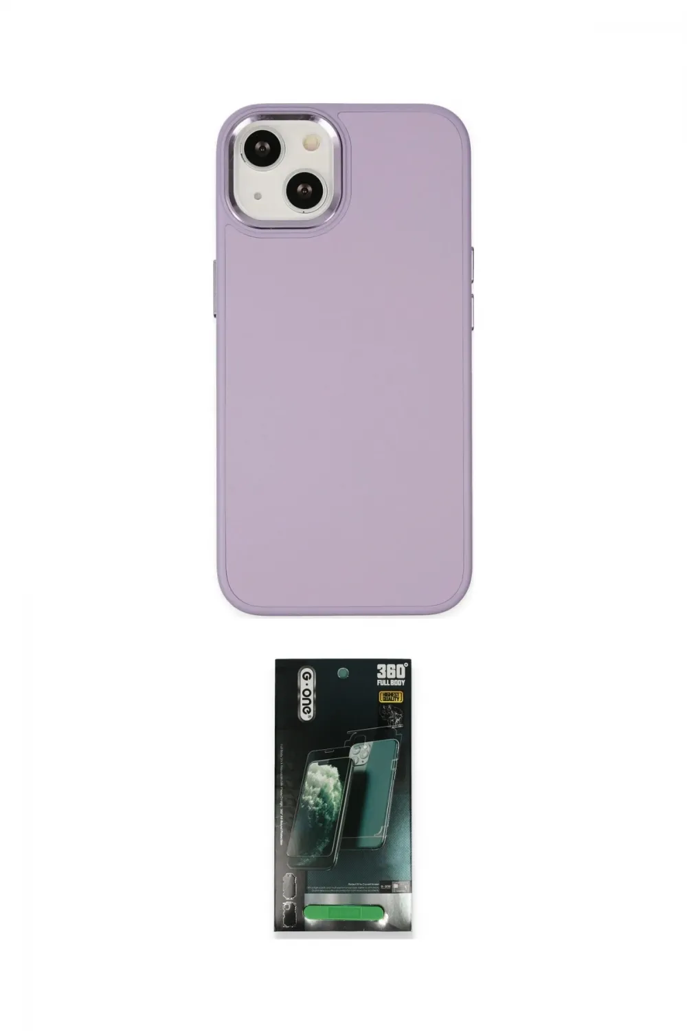 ieg™ iPhone 14 Plus Kılıf Çekirdek Çizgi - Siyah 360 Mat Full Body Arka Koruyucu
