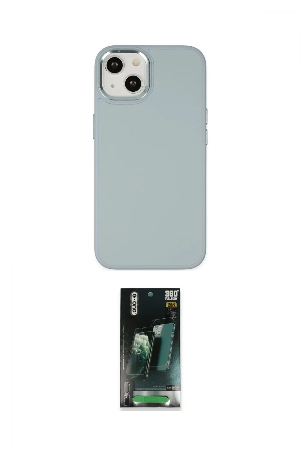 ieg™ iPhone 14 Plus Kılıf Çekirdek Çizgi - Siyah 360 Mat Full Body Arka Koruyucu