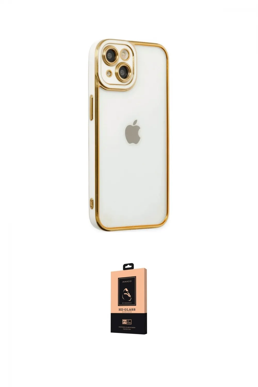 ieg™ iPhone 14 Plus Kılıf Çekirdek Klasik Serisi - Şeffaf Maxco Cam Ekran Koruyucu