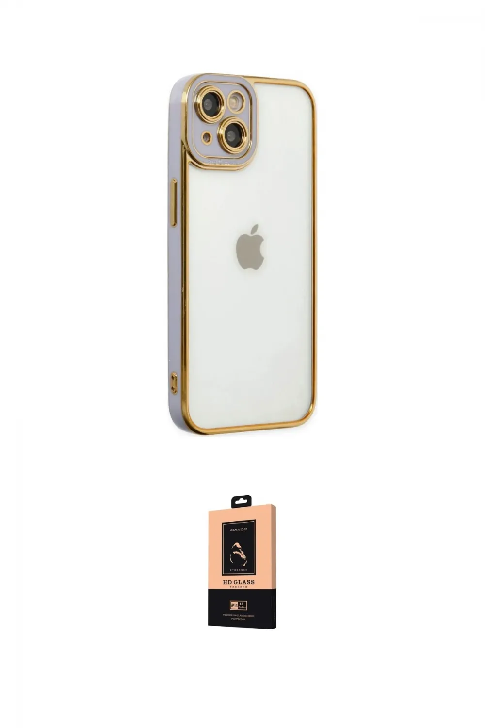 ieg™ iPhone 14 Plus Kılıf Çekirdek Klasik Serisi - Şeffaf Maxco Cam Ekran Koruyucu