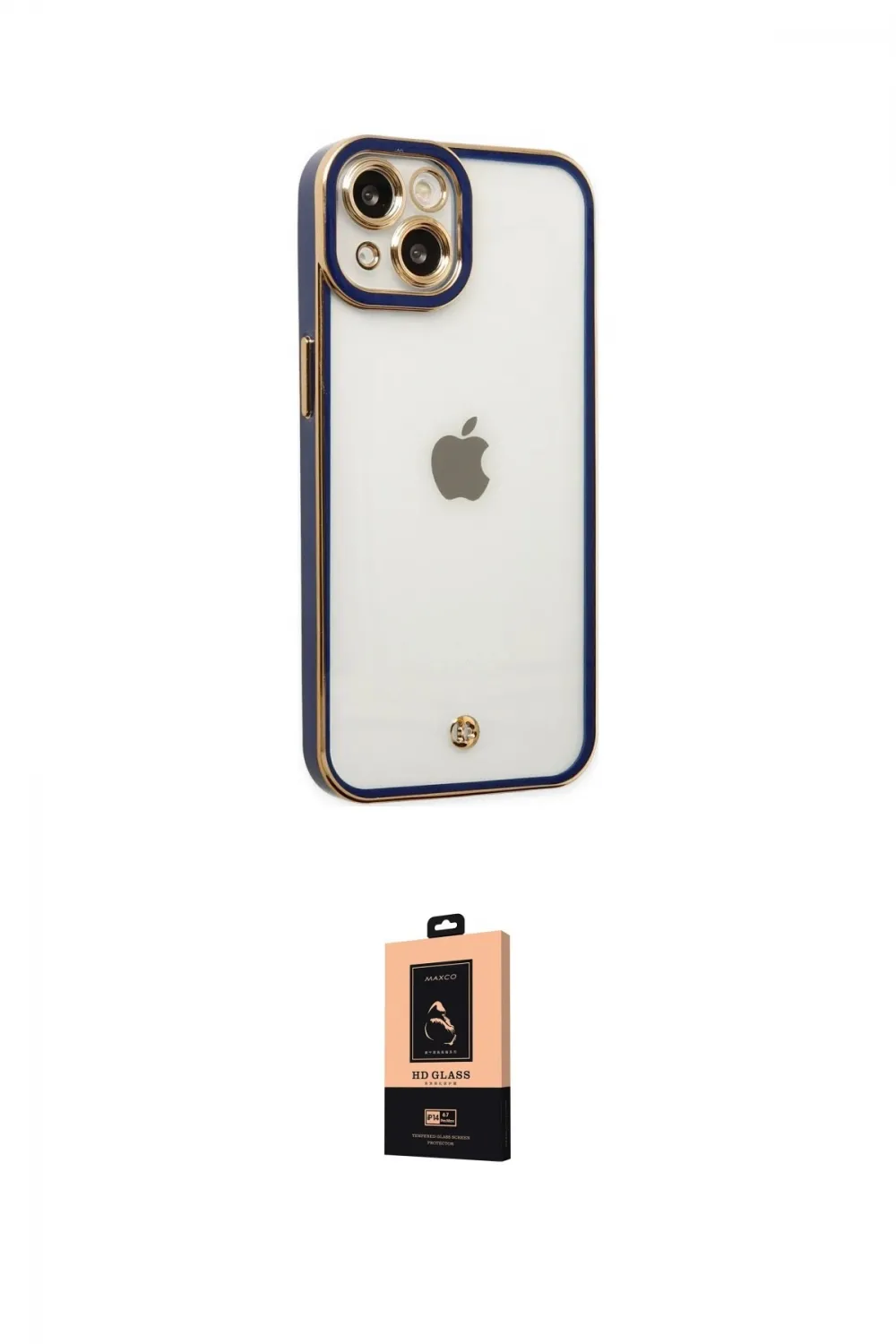 ieg™ iPhone 14 Plus Kılıf Çekirdek Klasik Serisi - Şeffaf Maxco Cam Ekran Koruyucu