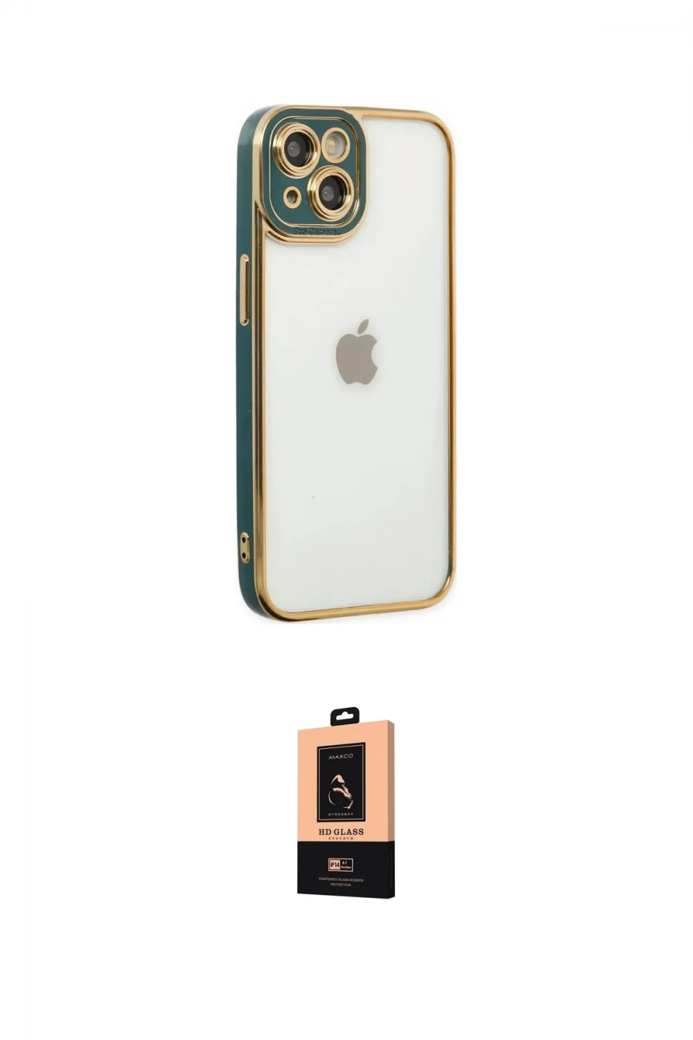 ieg™ iPhone 14 Plus Kılıf Çekirdek Klasik Serisi - Şeffaf Maxco Cam Ekran Koruyucu