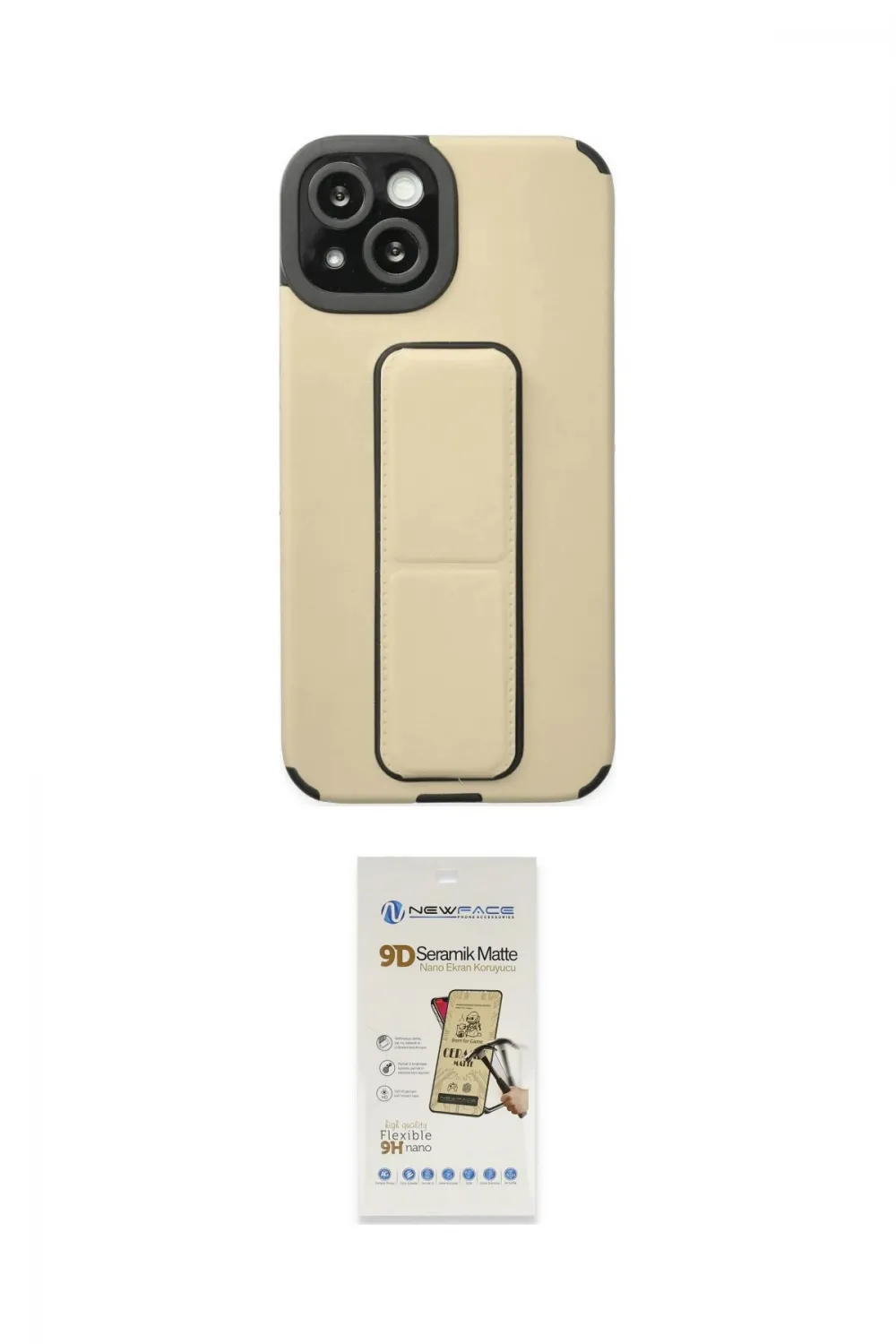ieg™ iPhone 14 Plus Kılıf Çekirdek Yansıma - Siyah Mat Seramik Nano Ekran Koruyucu