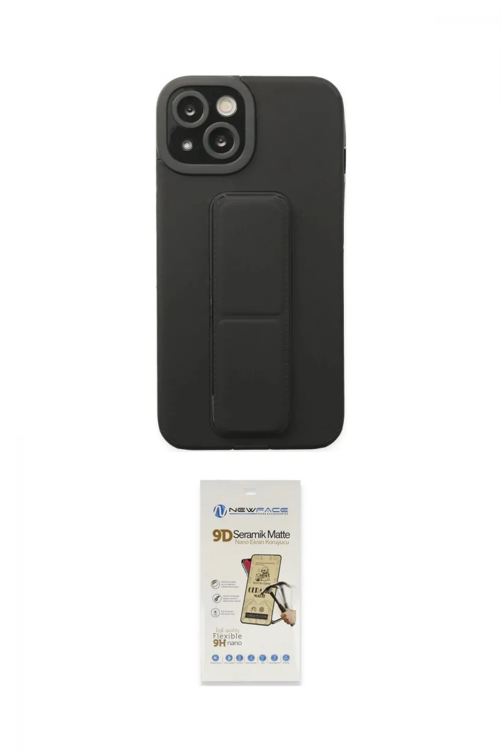 ieg™ iPhone 14 Plus Kılıf Çekirdek Yansıma - Siyah Mat Seramik Nano Ekran Koruyucu
