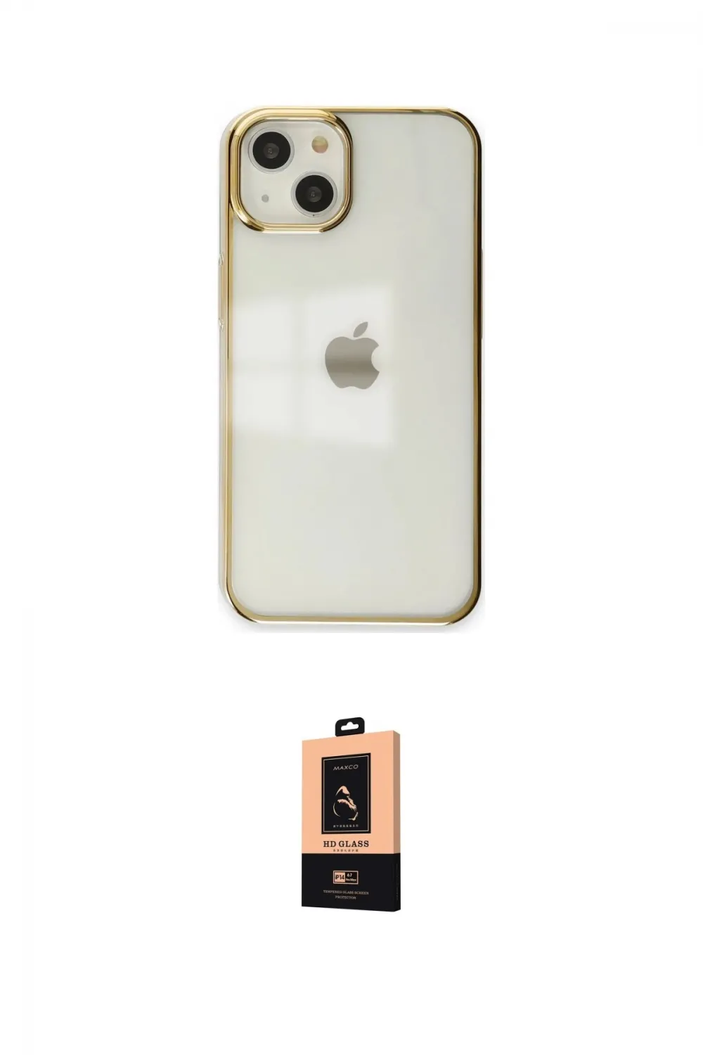 ieg™ iPhone 14 Plus Kılıf Doruk Doku Prime - Şeffaf Maxco Cam Ekran Koruyucu