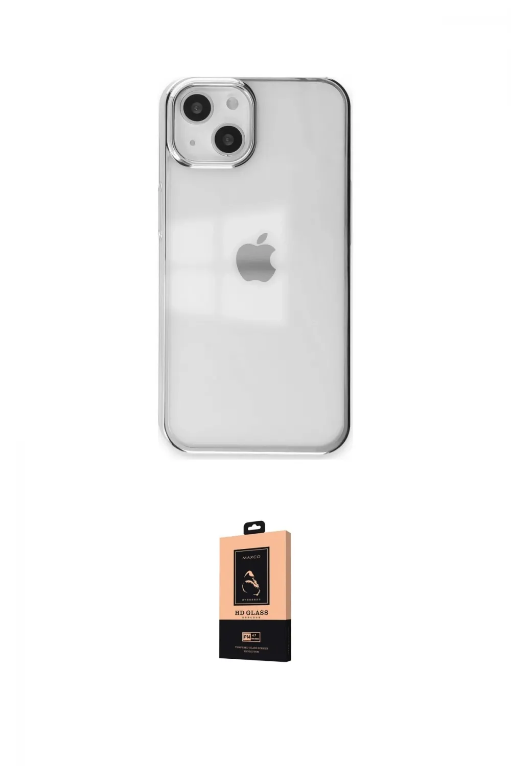 ieg™ iPhone 14 Plus Kılıf Doruk Doku Prime - Şeffaf Maxco Cam Ekran Koruyucu