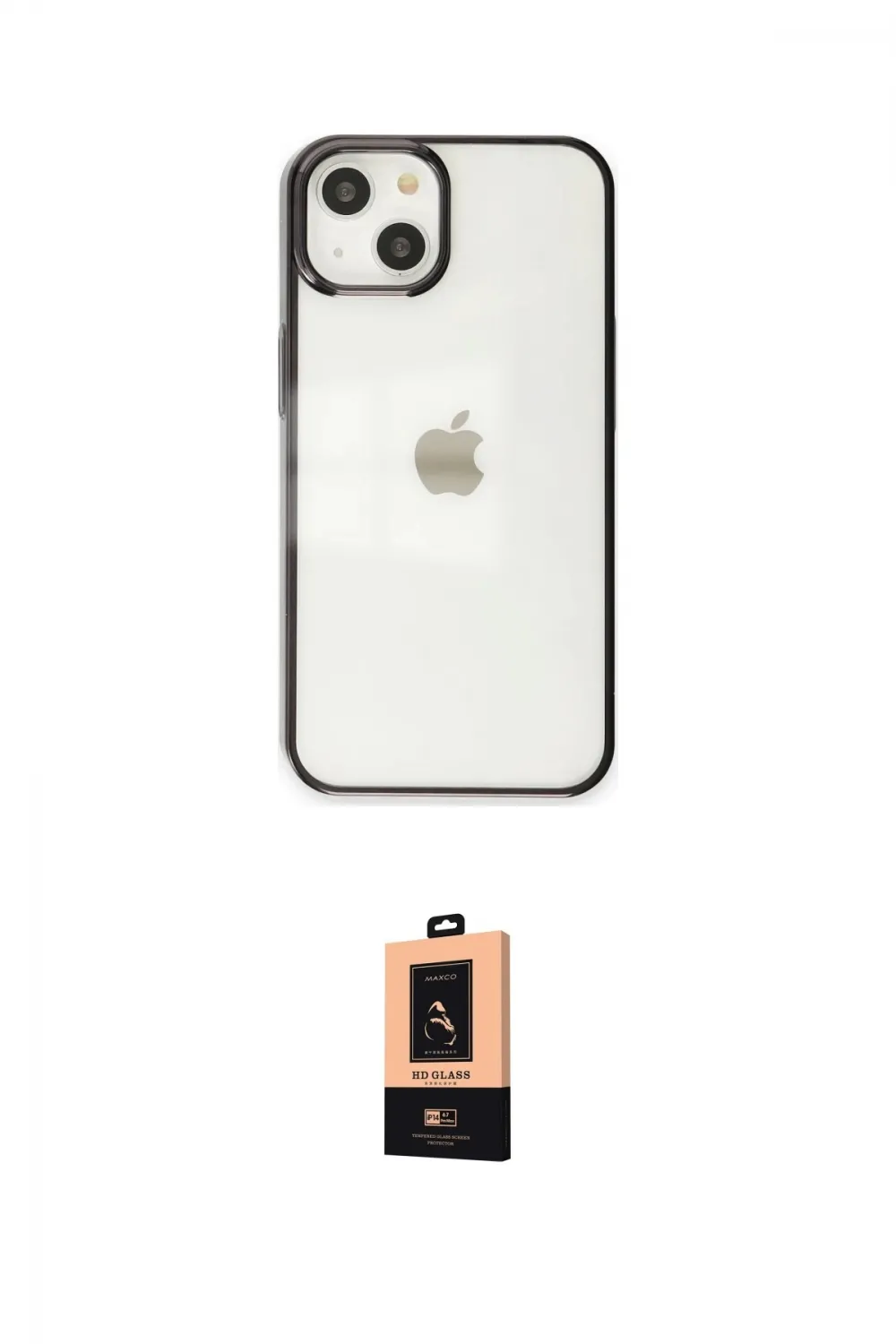 ieg™ iPhone 14 Plus Kılıf Doruk Doku Prime - Şeffaf Maxco Cam Ekran Koruyucu