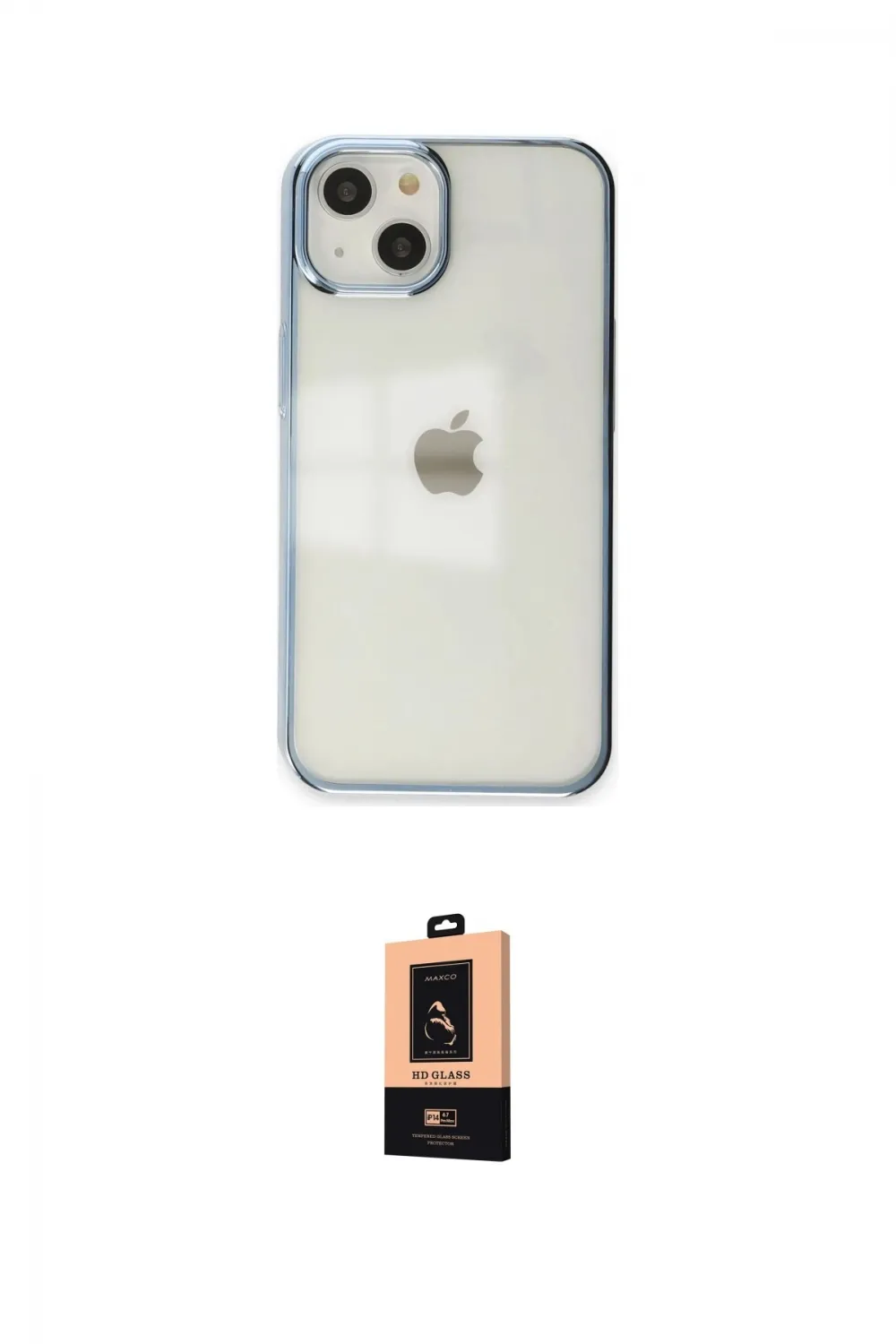 ieg™ iPhone 14 Plus Kılıf Doruk Doku Prime - Şeffaf Maxco Cam Ekran Koruyucu