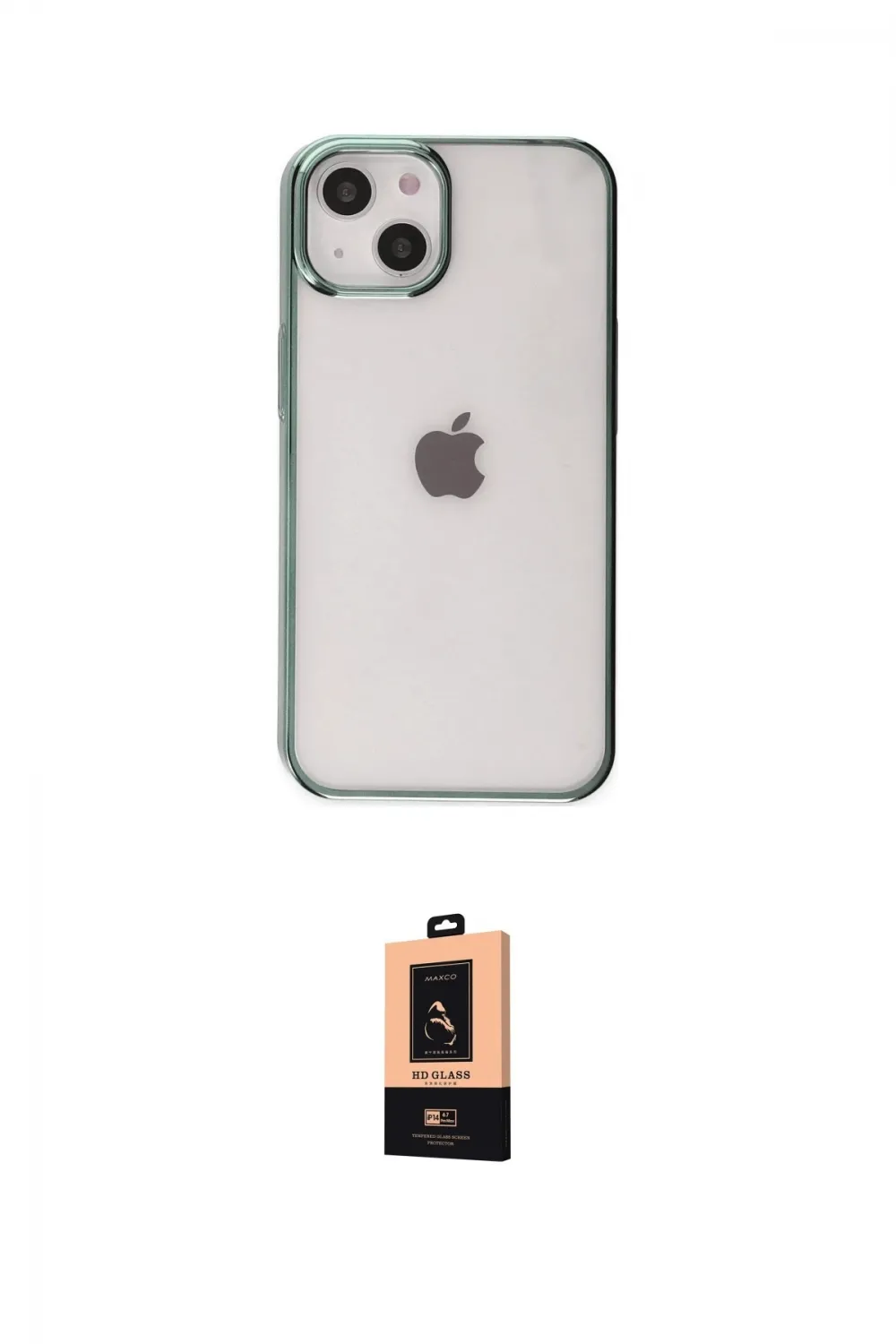 ieg™ iPhone 14 Plus Kılıf Doruk Doku Prime - Şeffaf Maxco Cam Ekran Koruyucu