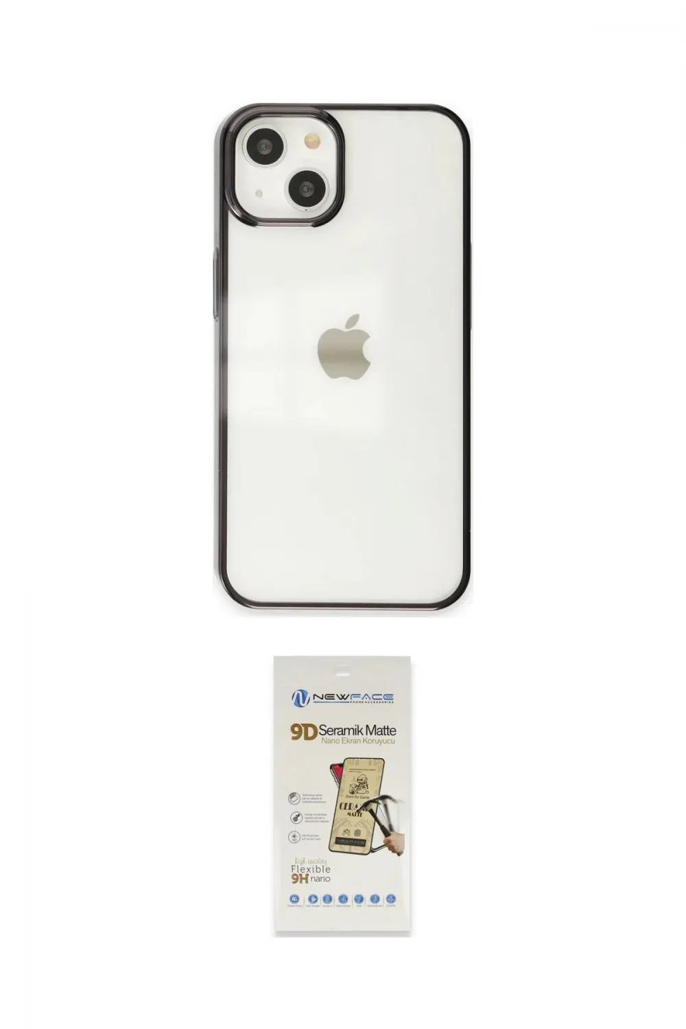 ieg™ iPhone 14 Plus Kılıf Doruk Doku Prime - Siyah Mat Seramik Nano Ekran Koruyucu