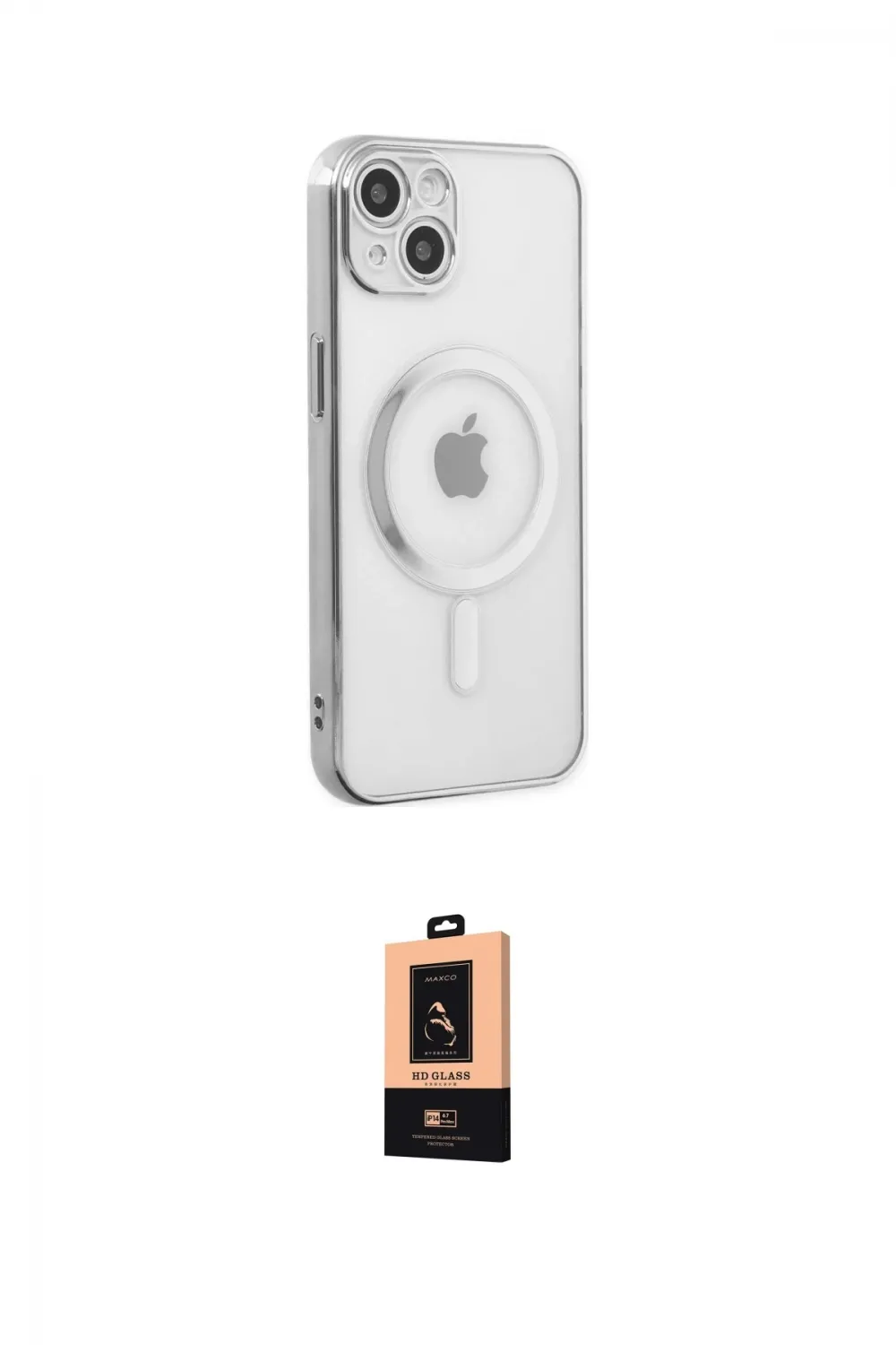 ieg™ iPhone 14 Plus Kılıf Doruk Minimal - Şeffaf Maxco Cam Ekran Koruyucu
