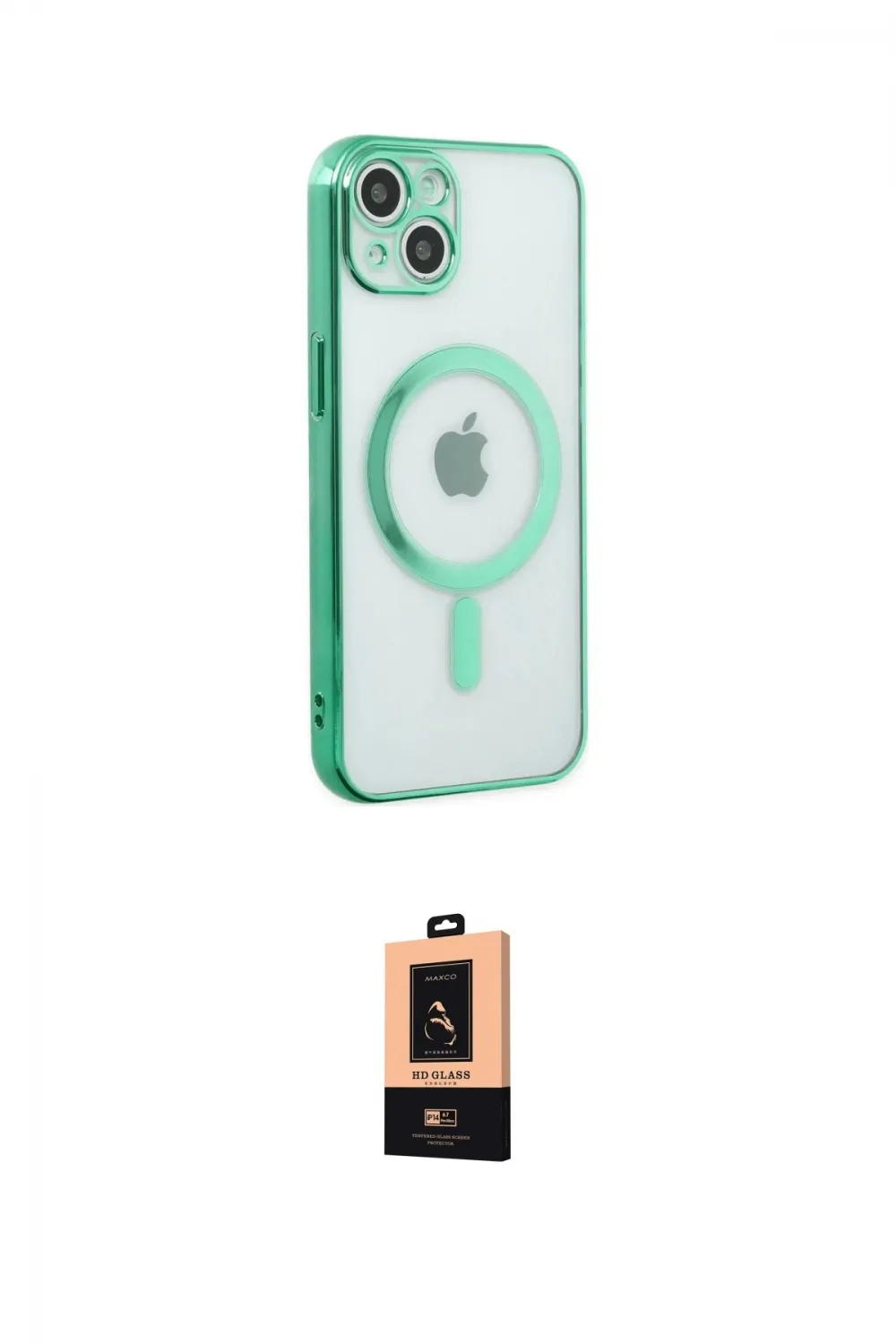 ieg™ iPhone 14 Plus Kılıf Doruk Minimal - Şeffaf Maxco Cam Ekran Koruyucu