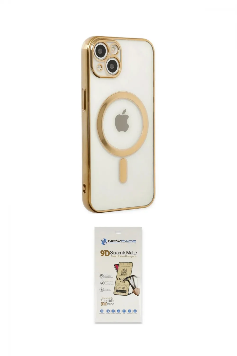 ieg™ iPhone 14 Plus Kılıf Doruk Minimal - Siyah Mat Seramik Nano Ekran Koruyucu