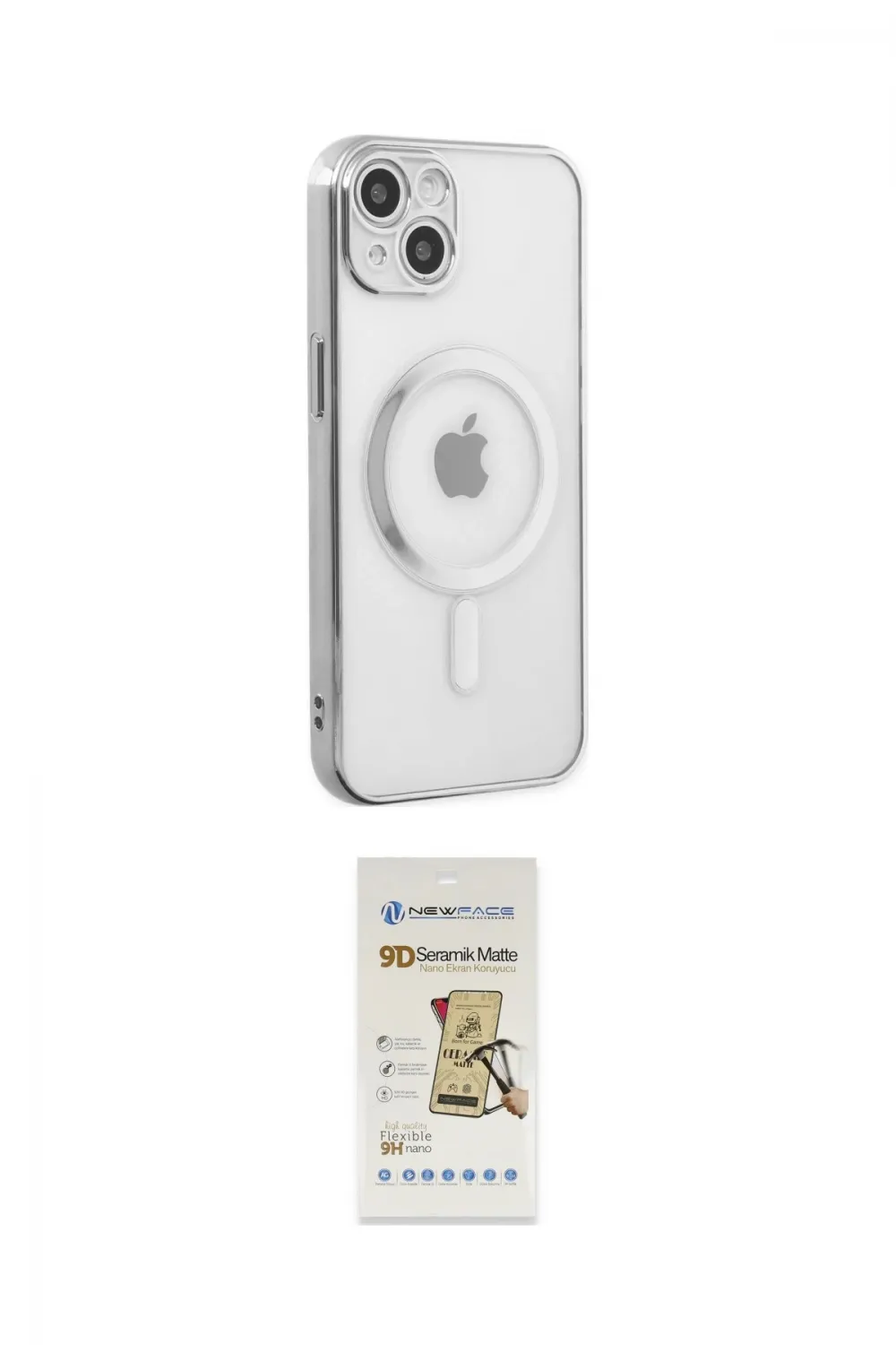 ieg™ iPhone 14 Plus Kılıf Doruk Minimal - Siyah Mat Seramik Nano Ekran Koruyucu