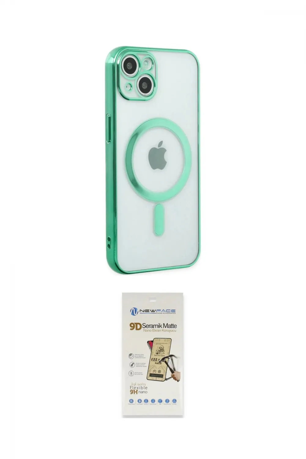 ieg™ iPhone 14 Plus Kılıf Doruk Minimal - Siyah Mat Seramik Nano Ekran Koruyucu