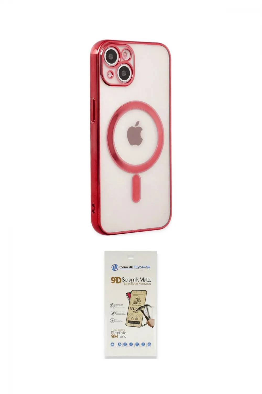 ieg™ iPhone 14 Plus Kılıf Doruk Minimal - Siyah Mat Seramik Nano Ekran Koruyucu