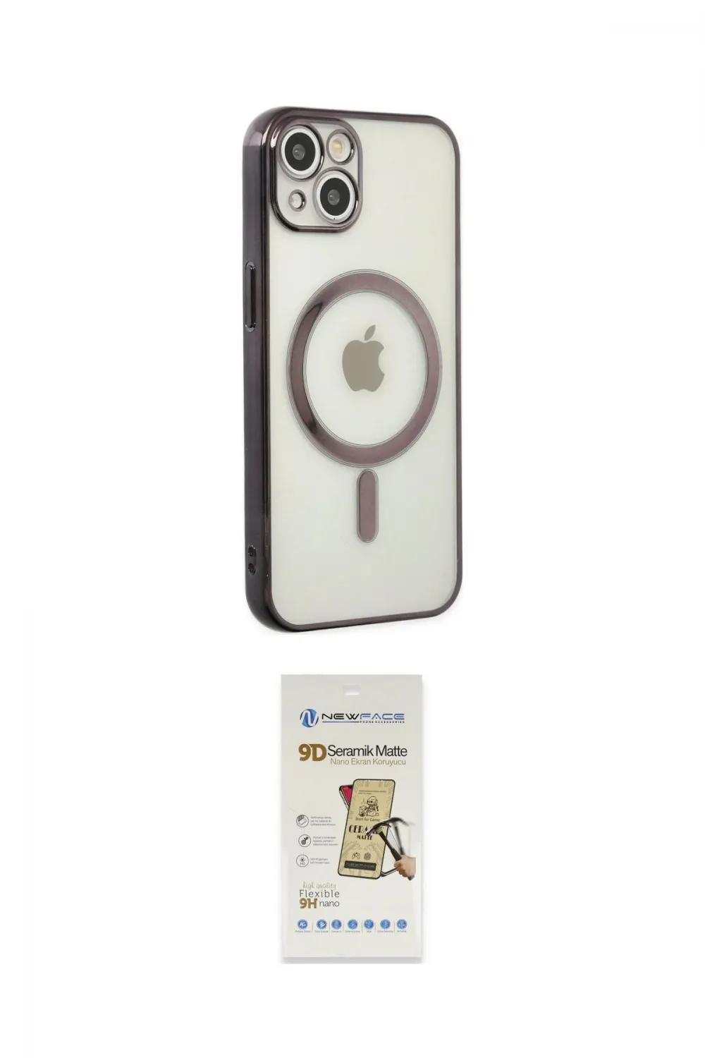 ieg™ iPhone 14 Plus Kılıf Doruk Minimal - Siyah Mat Seramik Nano Ekran Koruyucu