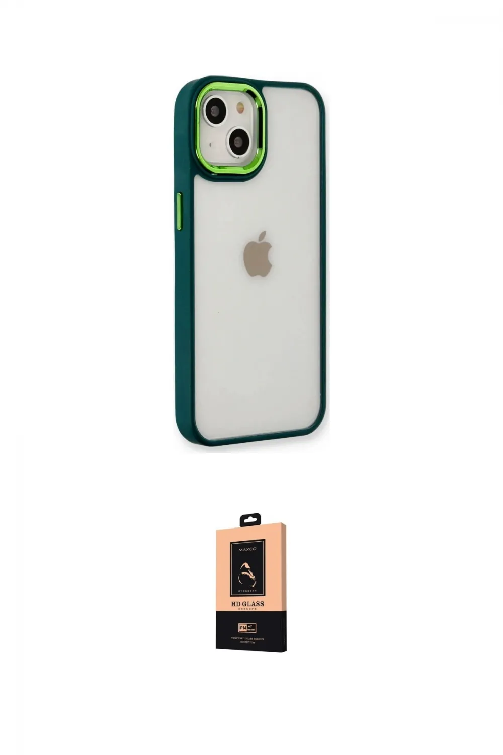 ieg™ iPhone 14 Plus Kılıf Eksen Doku Prime - Şeffaf Maxco Cam Ekran Koruyucu