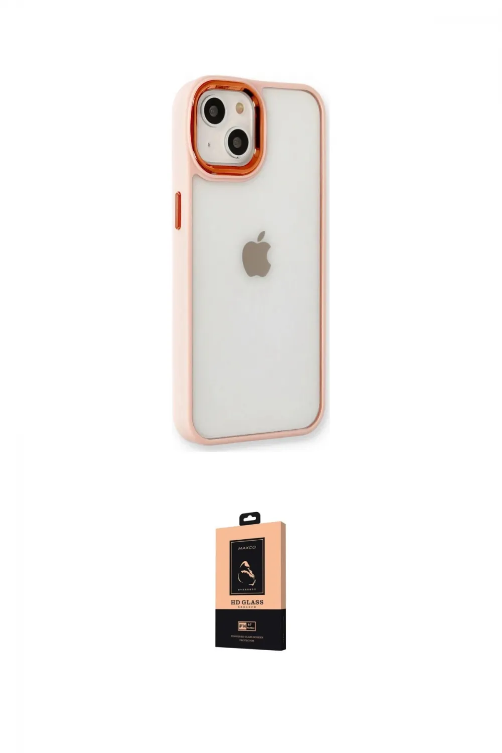 ieg™ iPhone 14 Plus Kılıf Eksen Doku Prime - Şeffaf Maxco Cam Ekran Koruyucu