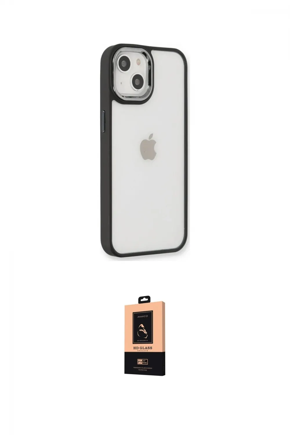 ieg™ iPhone 14 Plus Kılıf Eksen Doku Prime - Şeffaf Maxco Cam Ekran Koruyucu