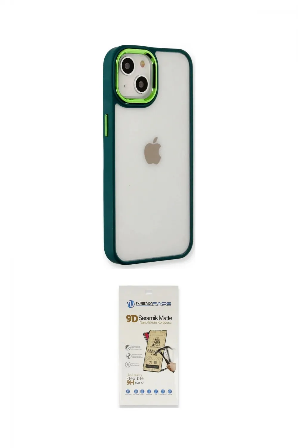 ieg™ iPhone 14 Plus Kılıf Eksen Doku Prime - Siyah Mat Seramik Nano Ekran Koruyucu