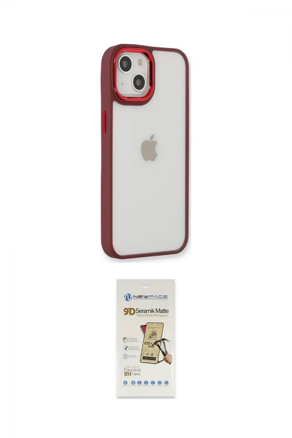 ieg™ iPhone 14 Plus Kılıf Eksen Doku Prime - Siyah Mat Seramik Nano Ekran Koruyucu