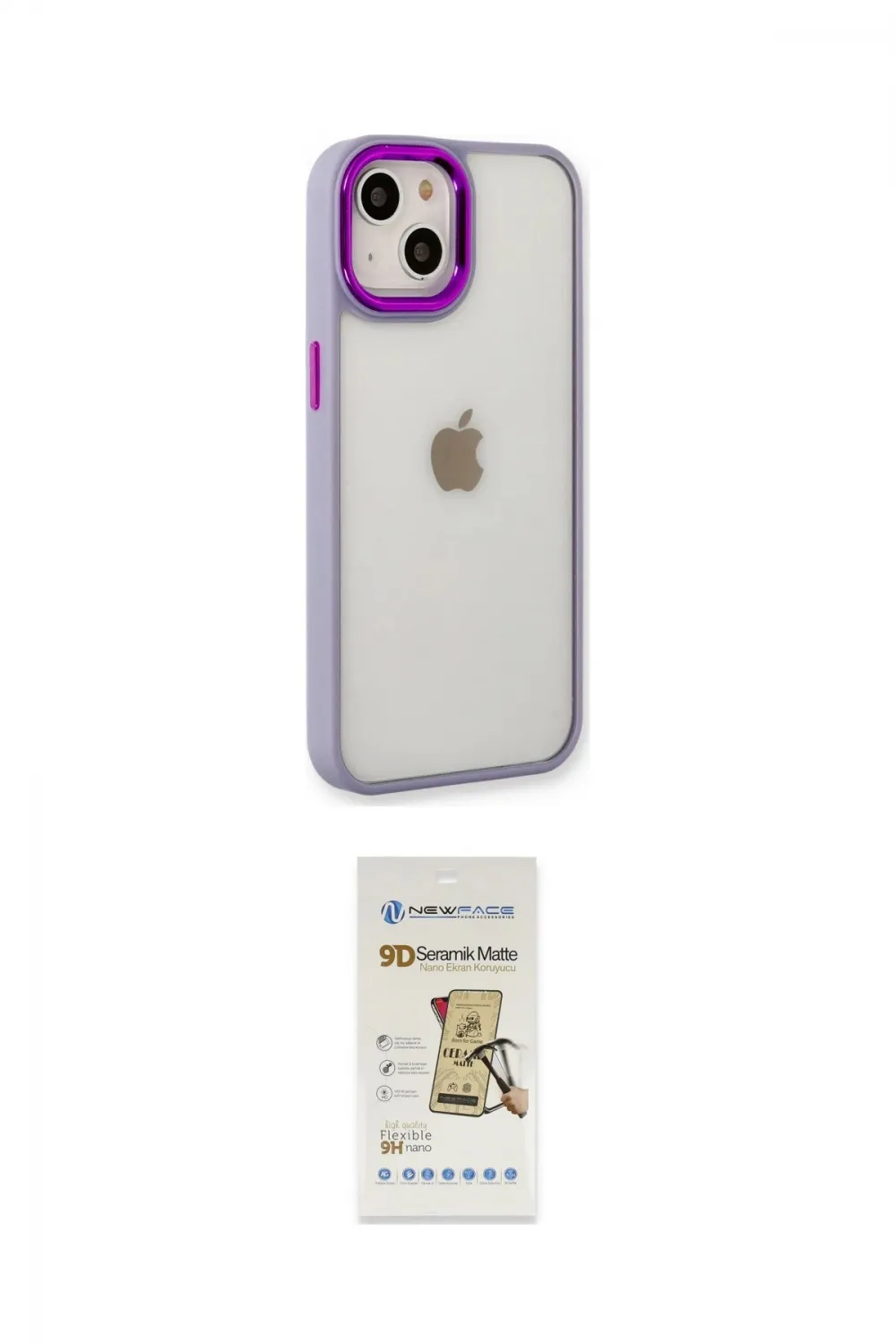 ieg™ iPhone 14 Plus Kılıf Eksen Doku Prime - Siyah Mat Seramik Nano Ekran Koruyucu