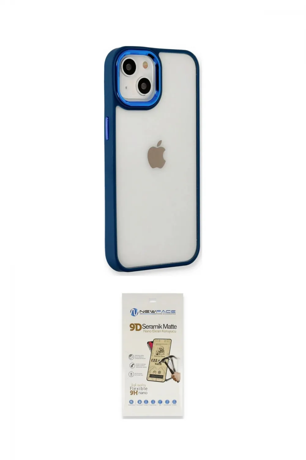 ieg™ iPhone 14 Plus Kılıf Eksen Doku Prime - Siyah Mat Seramik Nano Ekran Koruyucu