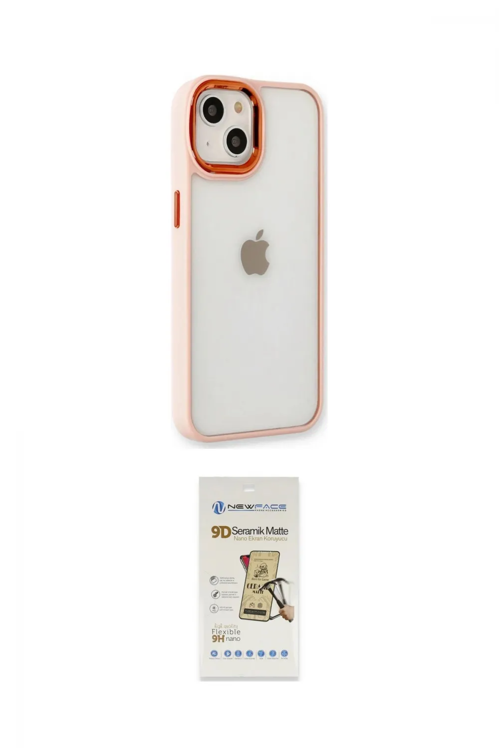 ieg™ iPhone 14 Plus Kılıf Eksen Doku Prime - Siyah Mat Seramik Nano Ekran Koruyucu