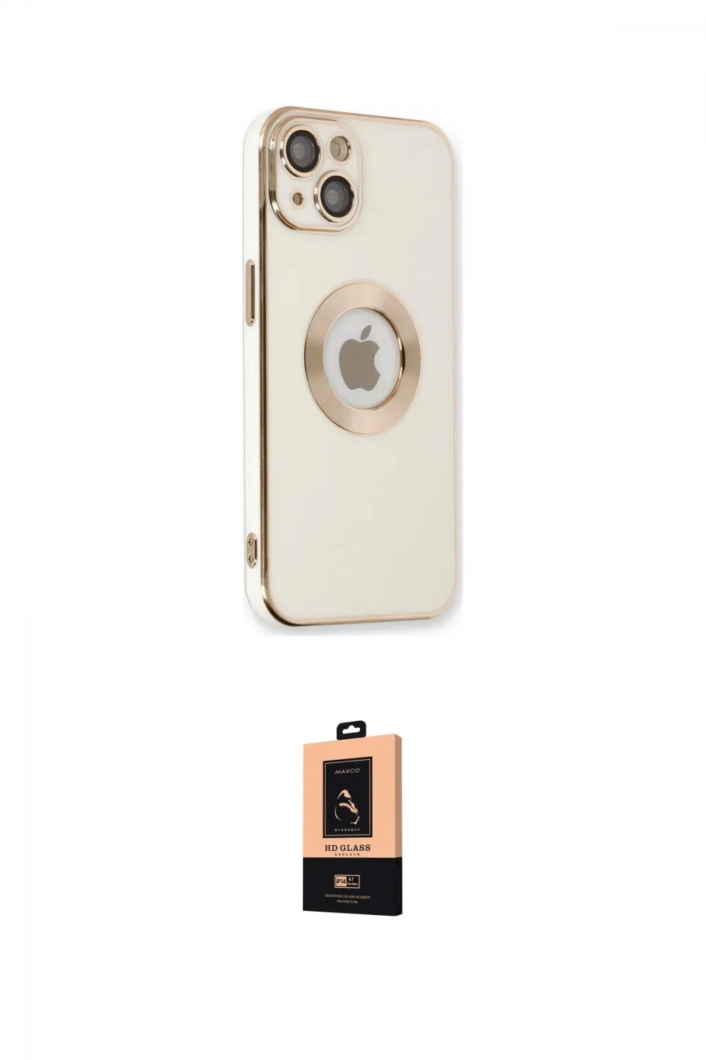 ieg™ iPhone 14 Plus Kılıf İz Form Serisi - Şeffaf Maxco Cam Ekran Koruyucu