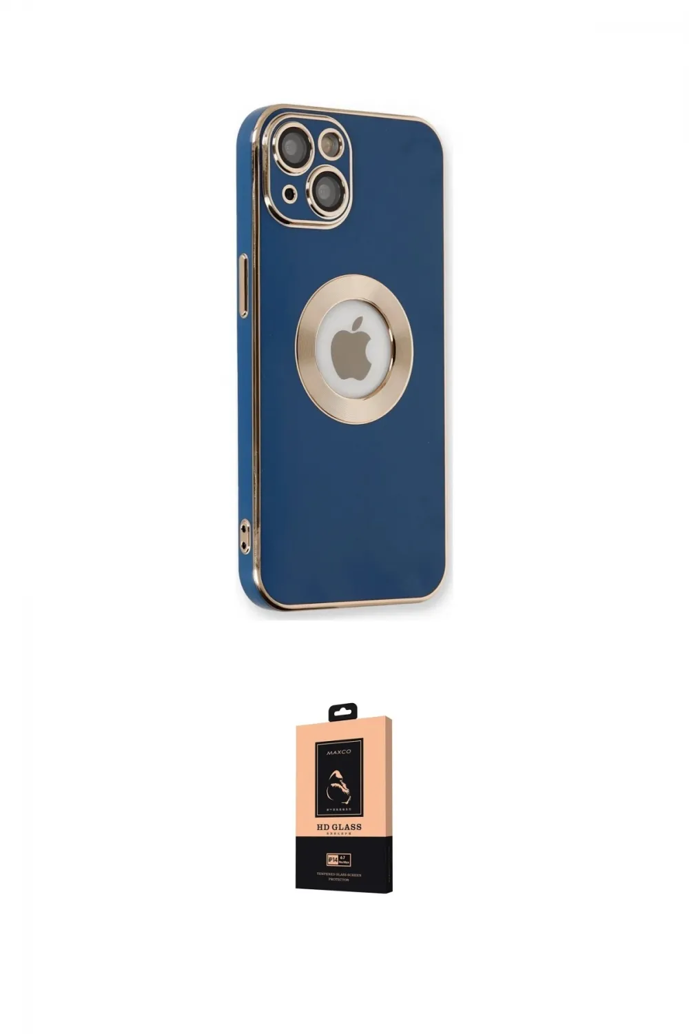 ieg™ iPhone 14 Plus Kılıf İz Form Serisi - Şeffaf Maxco Cam Ekran Koruyucu