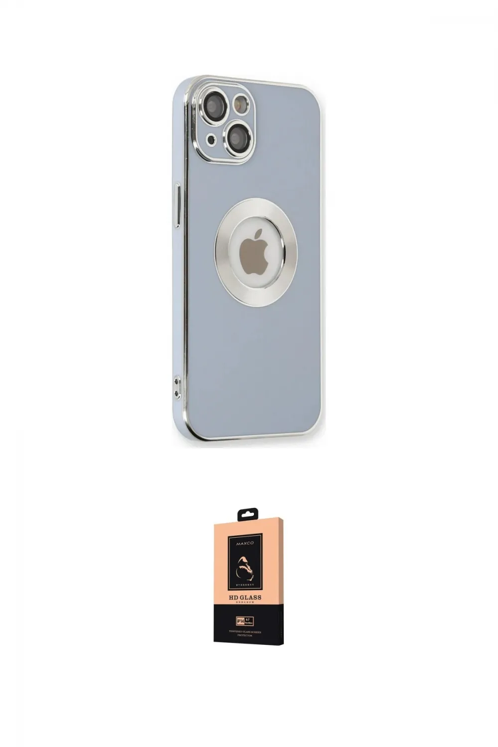 ieg™ iPhone 14 Plus Kılıf İz Form Serisi - Şeffaf Maxco Cam Ekran Koruyucu