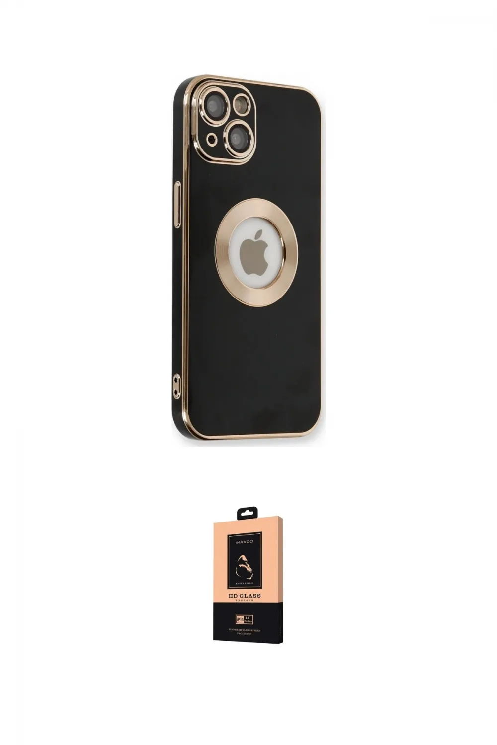 ieg™ iPhone 14 Plus Kılıf İz Form Serisi - Şeffaf Maxco Cam Ekran Koruyucu