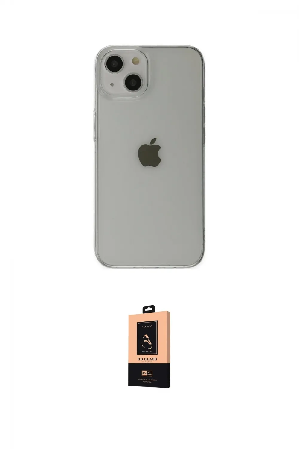 ieg™ iPhone 14 Plus Kılıf Kutup Doku Koleksiyonu - Şeffaf Maxco Cam Ekran Koruyucu