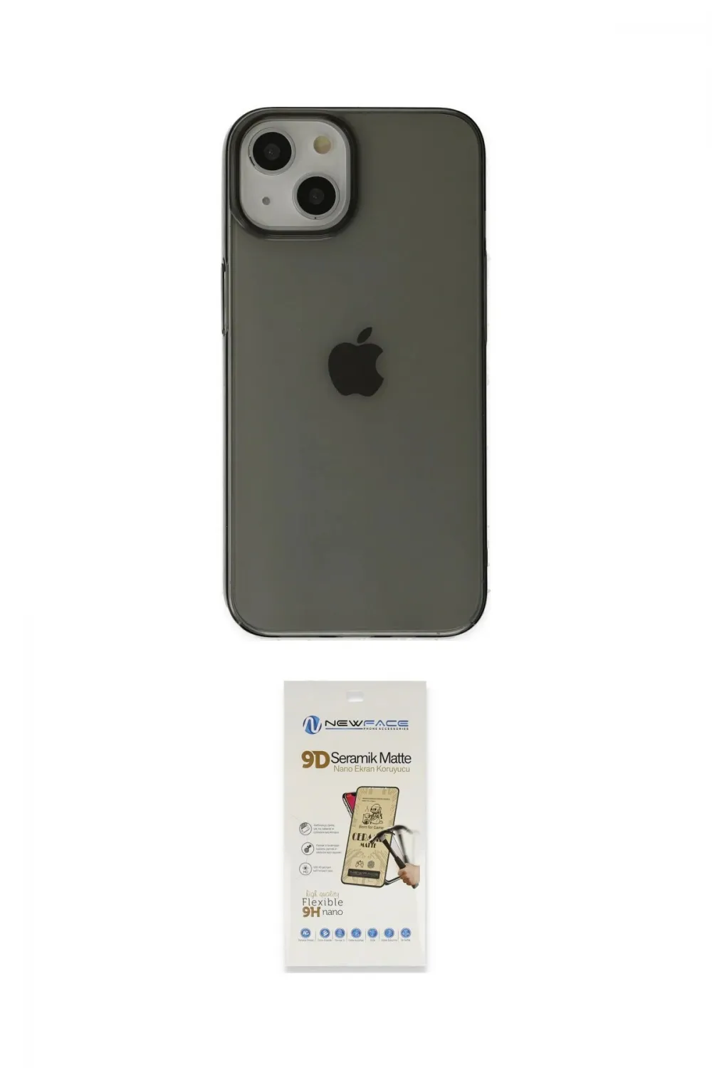 ieg™ iPhone 14 Plus Kılıf Kutup Doku Koleksiyonu - Siyah Mat Seramik Nano Ekran Koruyucu