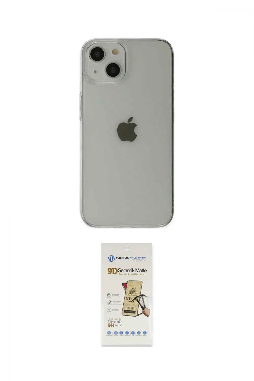 ieg™ iPhone 14 Plus Kılıf Kutup Doku Koleksiyonu - Siyah Mat Seramik Nano Ekran Koruyucu