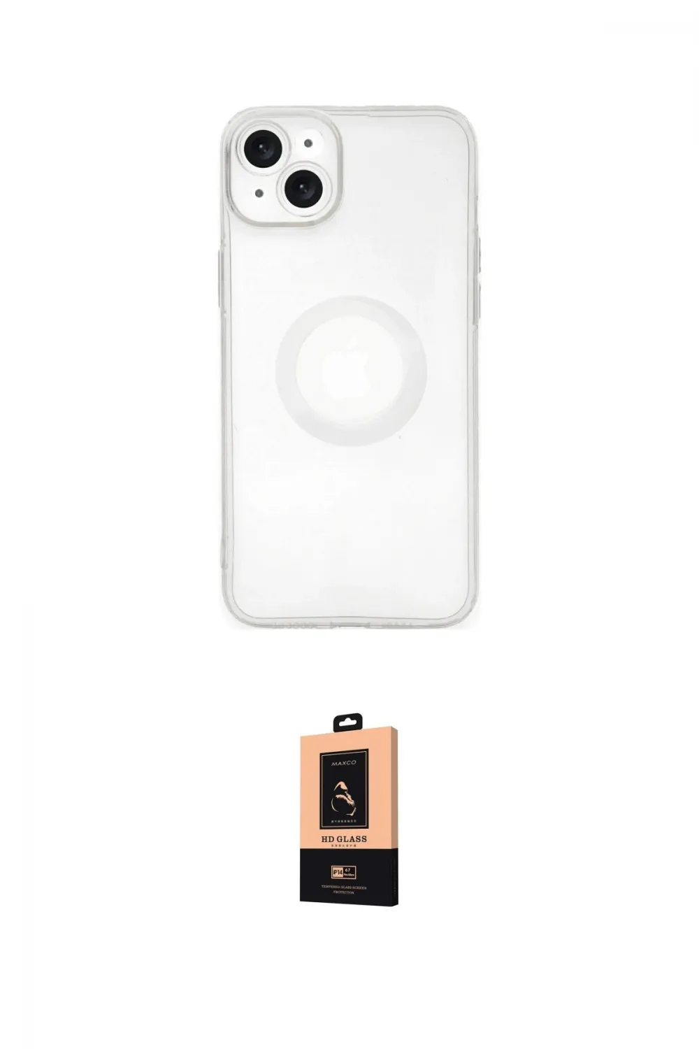 ieg™ iPhone 14 Plus Kılıf Kutup Klasik - Şeffaf Maxco Cam Ekran Koruyucu