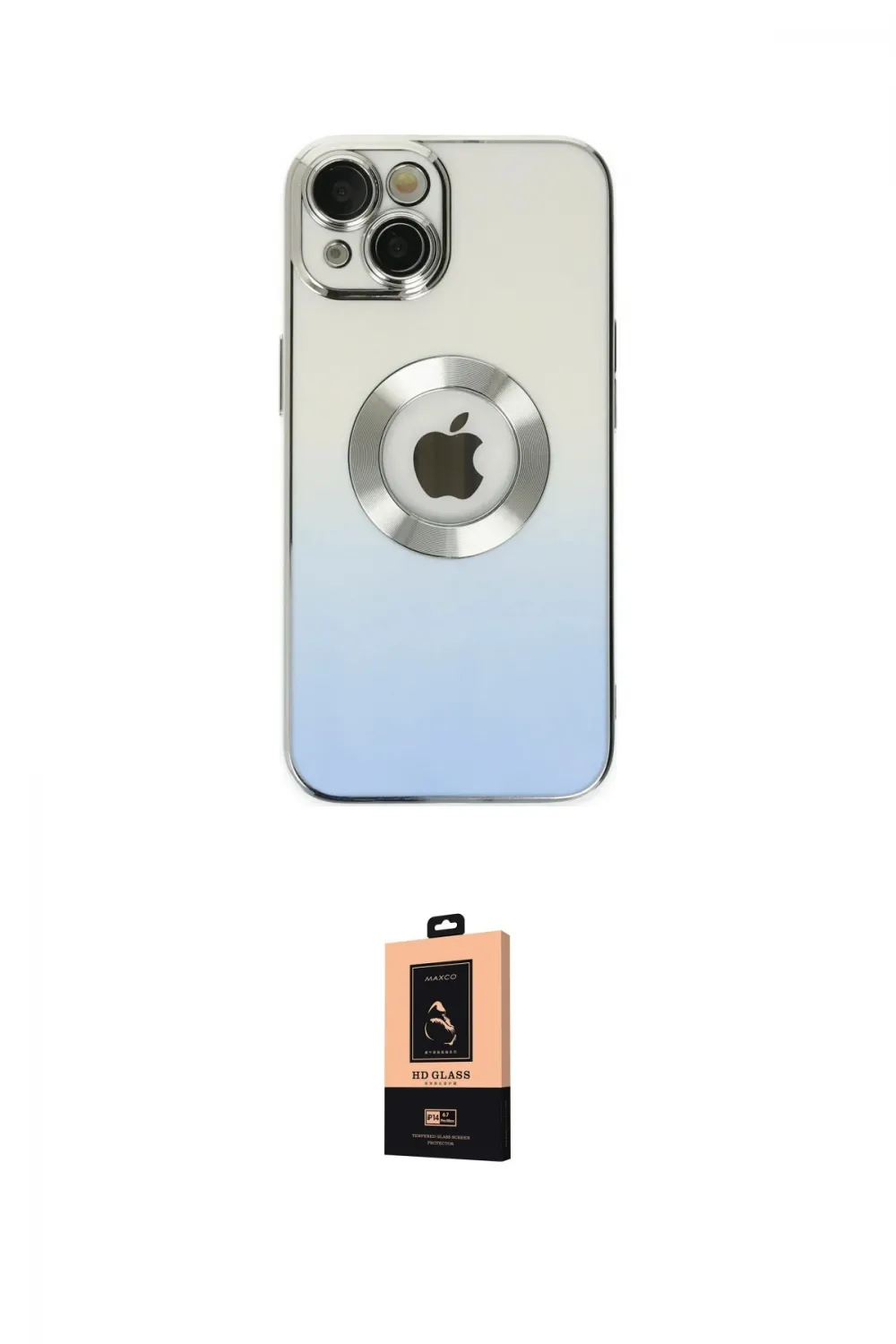 ieg™ iPhone 14 Plus Kılıf Kutup Yansıma Özel Seri - Şeffaf Maxco Cam Ekran Koruyucu