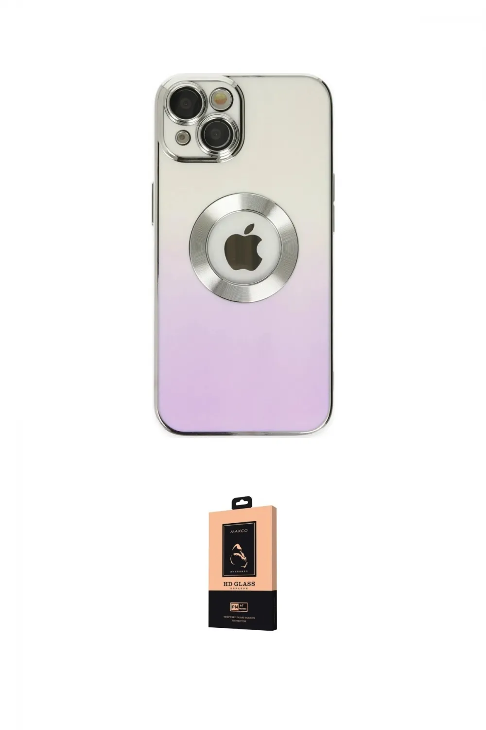 ieg™ iPhone 14 Plus Kılıf Kutup Yansıma Özel Seri - Şeffaf Maxco Cam Ekran Koruyucu