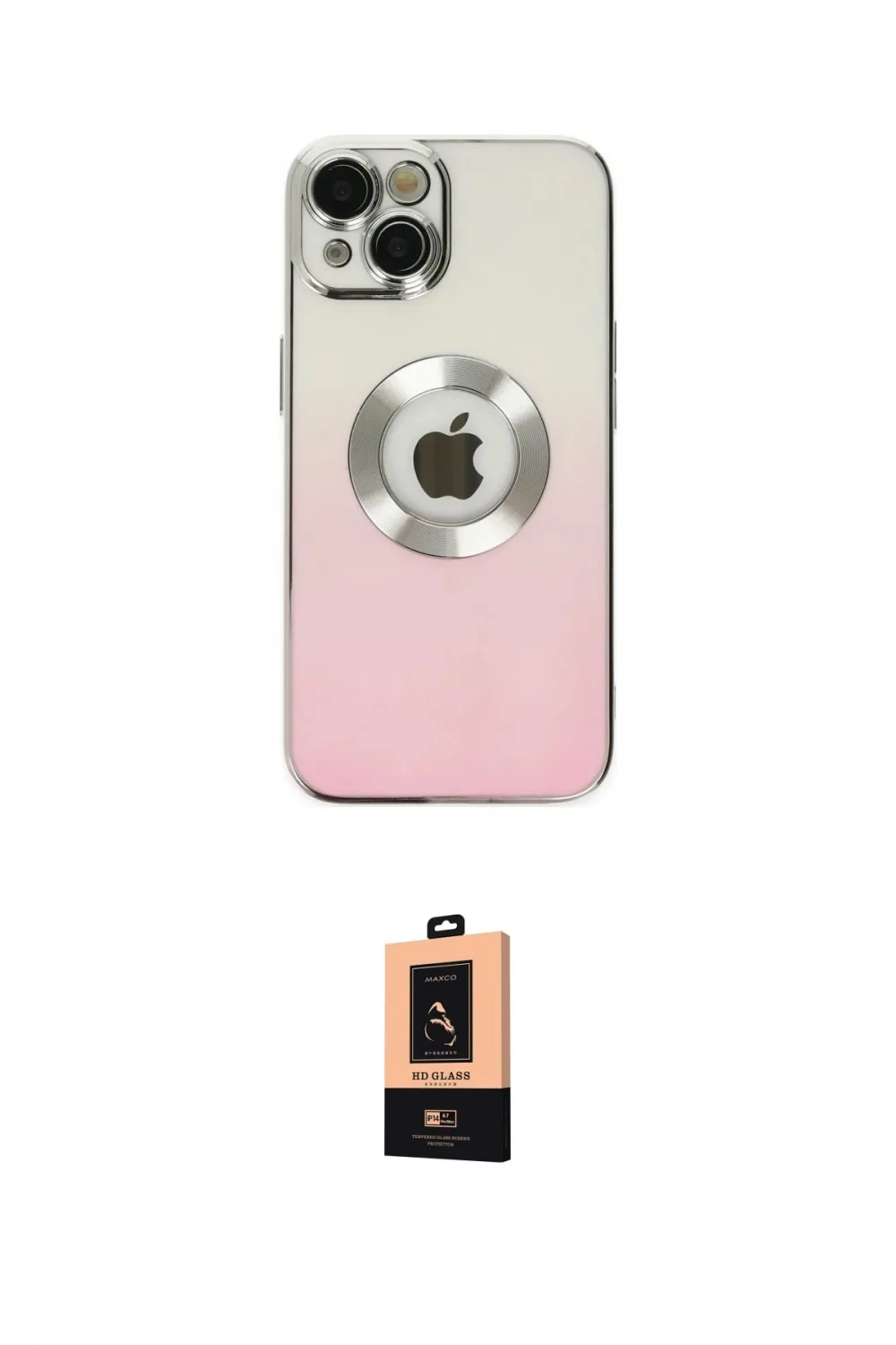 ieg™ iPhone 14 Plus Kılıf Kutup Yansıma Özel Seri - Şeffaf Maxco Cam Ekran Koruyucu