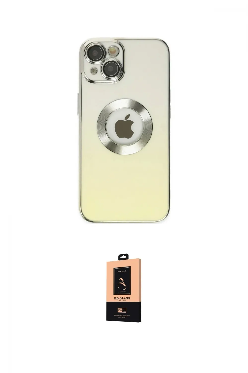 ieg™ iPhone 14 Plus Kılıf Kutup Yansıma Özel Seri - Şeffaf Maxco Cam Ekran Koruyucu
