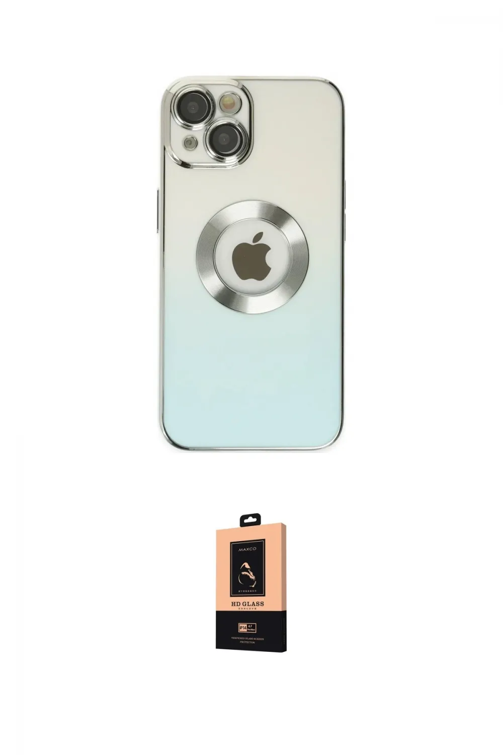 ieg™ iPhone 14 Plus Kılıf Kutup Yansıma Özel Seri - Şeffaf Maxco Cam Ekran Koruyucu