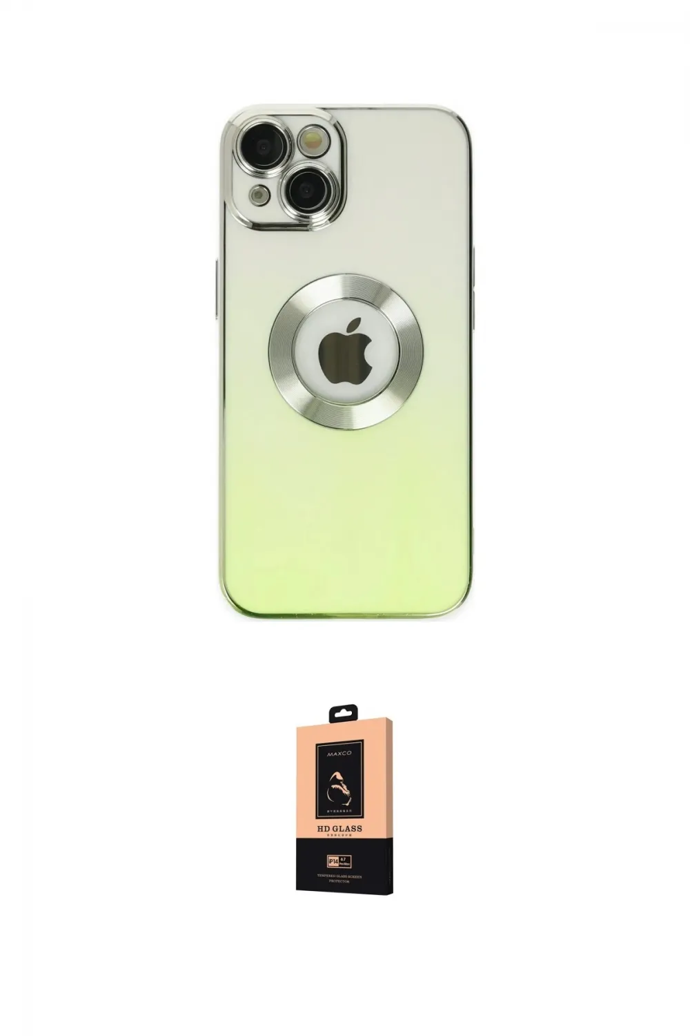 ieg™ iPhone 14 Plus Kılıf Kutup Yansıma Özel Seri - Şeffaf Maxco Cam Ekran Koruyucu