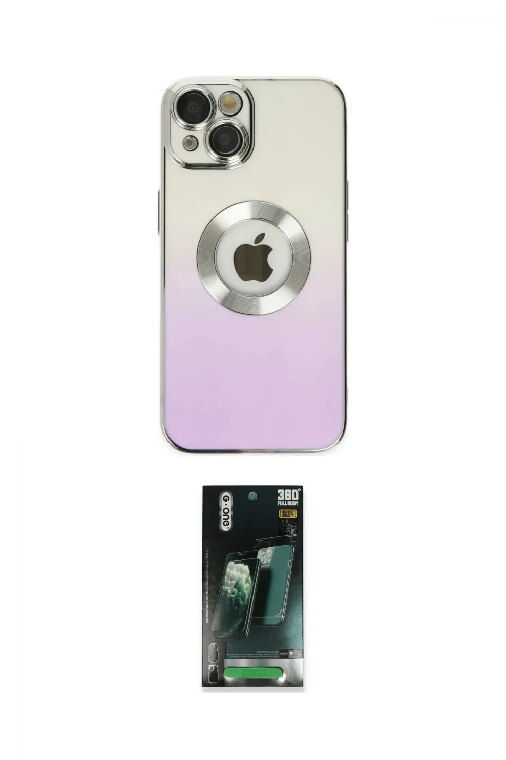 ieg™ iPhone 14 Plus Kılıf Kutup Yansıma Özel Seri - Siyah 360 Mat Full Body Arka Koruyucu