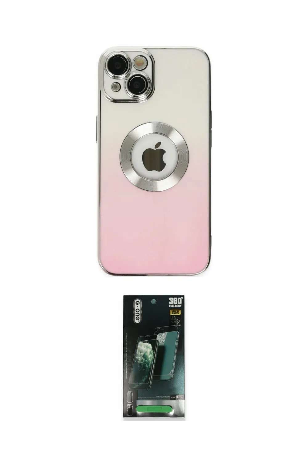 ieg™ iPhone 14 Plus Kılıf Kutup Yansıma Özel Seri - Siyah 360 Mat Full Body Arka Koruyucu