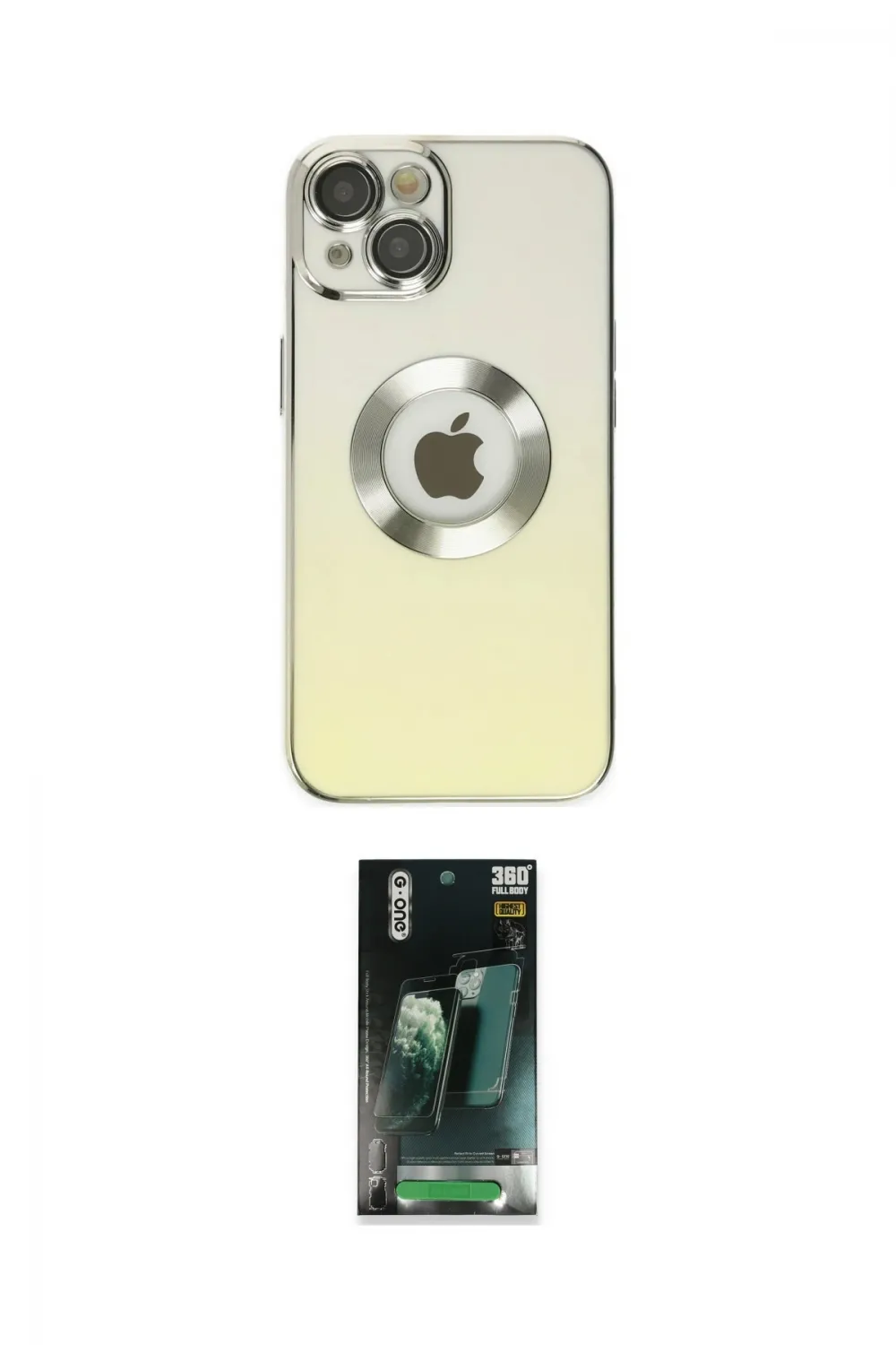 ieg™ iPhone 14 Plus Kılıf Kutup Yansıma Özel Seri - Siyah 360 Mat Full Body Arka Koruyucu